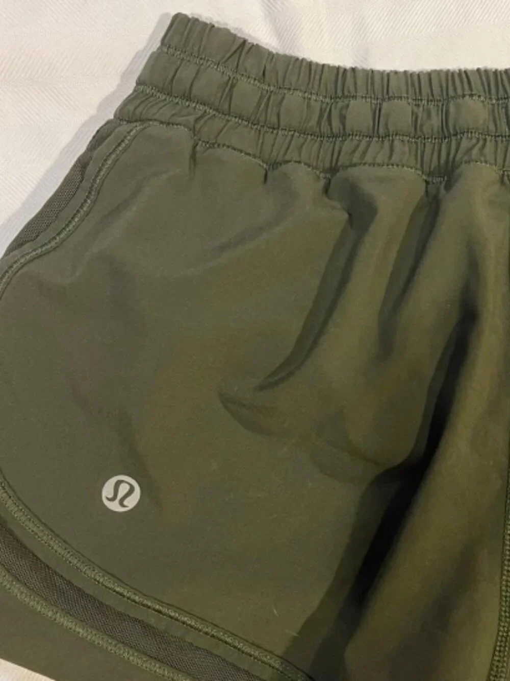 Lululemon shorts- SET OF 3 olive green, burgundy, red/pink - original style - Picture 3 of 9